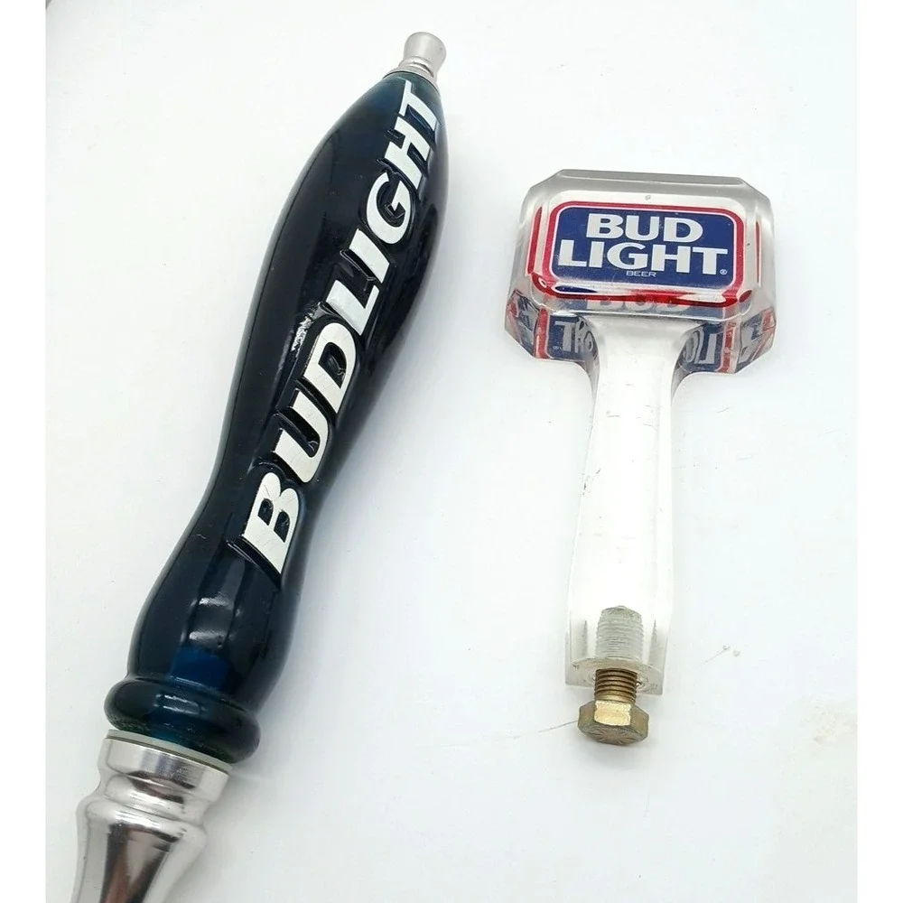 Budweiser Bud Light Large Beer Tap Handle Raised Letters Signature Emboss VTG